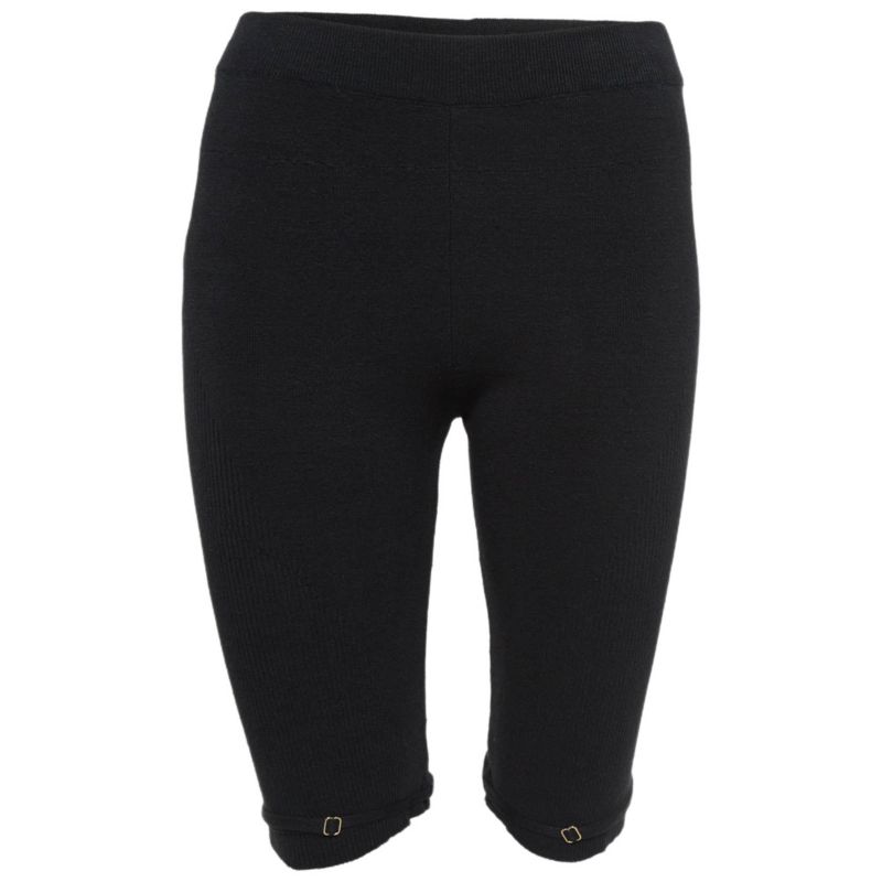 Women's Black Rib Knit Sierra Biker Shorts