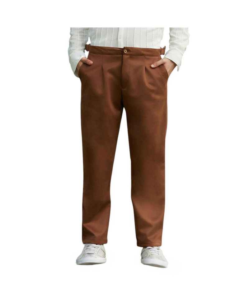 Men's Chocolate Brown Tailored Suede Trousers