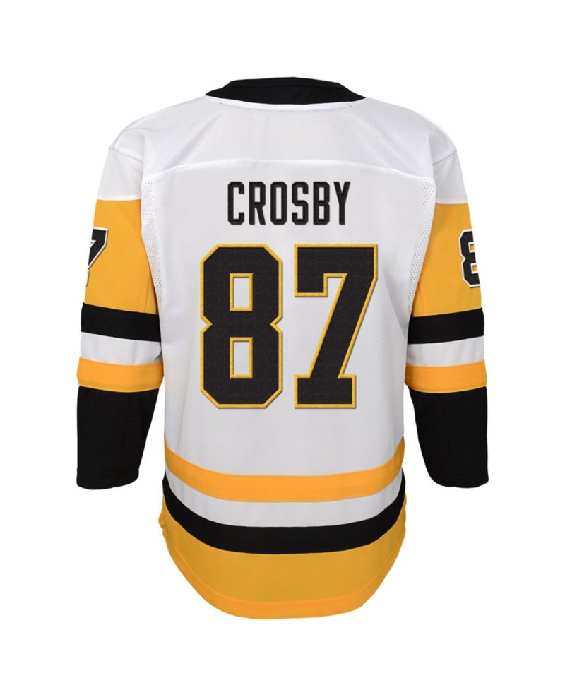 Big Boys and Girls Sidney Crosby White Pittsburgh Penguins Away Captain's Patch Jersey