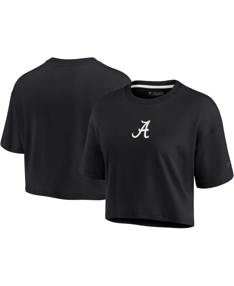 Women's Black Alabama Crimson Tide Super Soft Boxy Cropped T-shirt