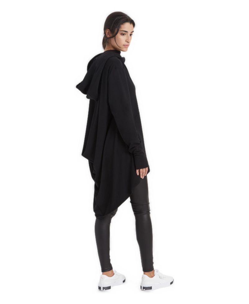 Women's Firenze High-Low Hem Dropped-Shoulder Hoodie with Thumbholes