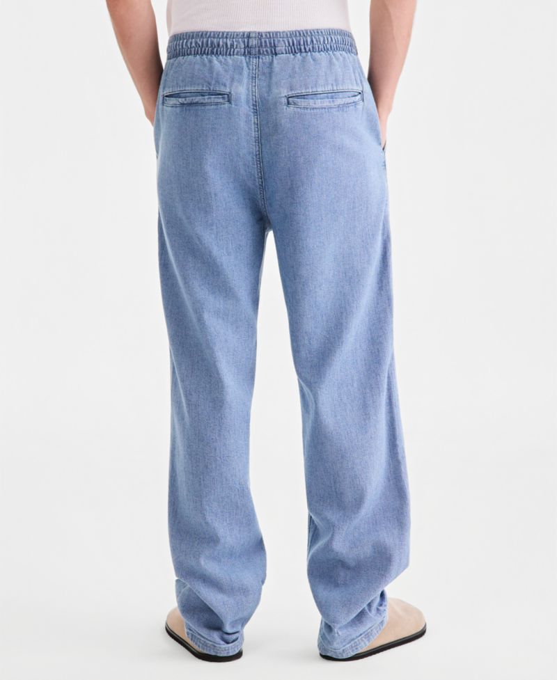 Men's Pipeline Light-Wash Loose-Fit Pull-On Jeans