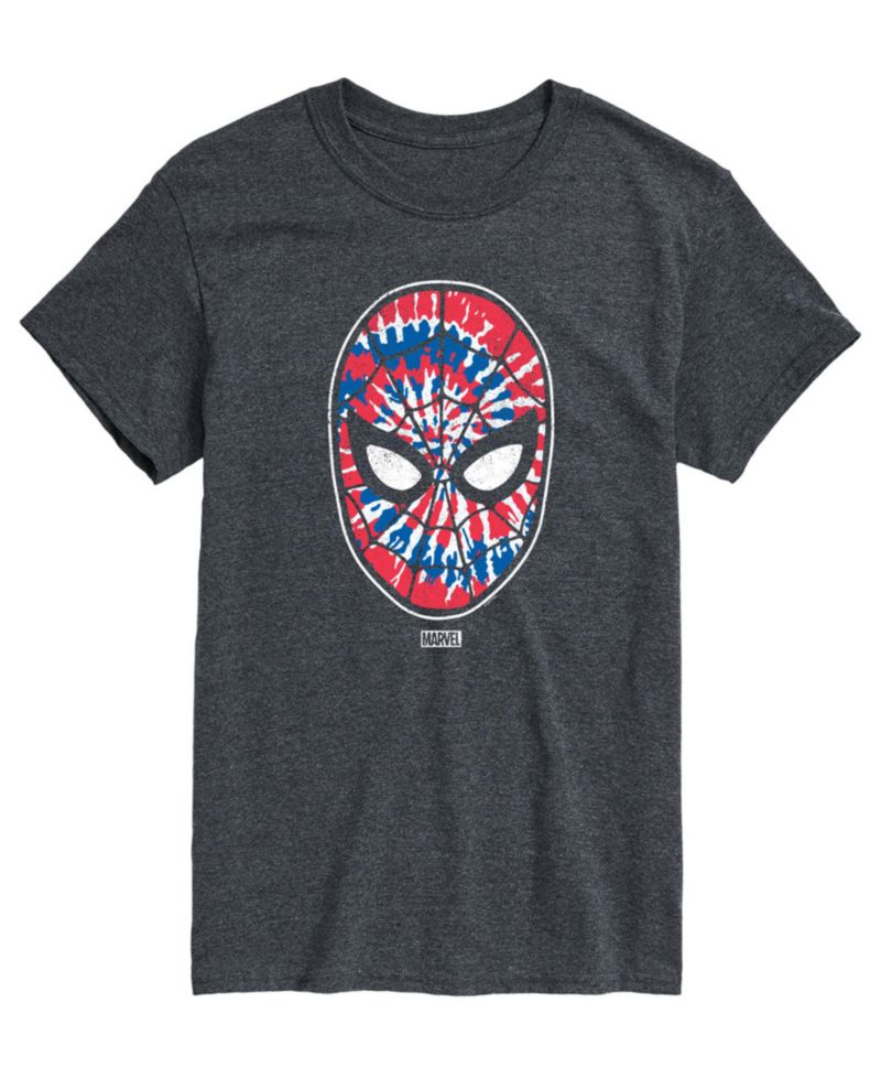 Men's Spiderman Flag Fill Spiderman Short-Sleeve Graphic T-Shirt