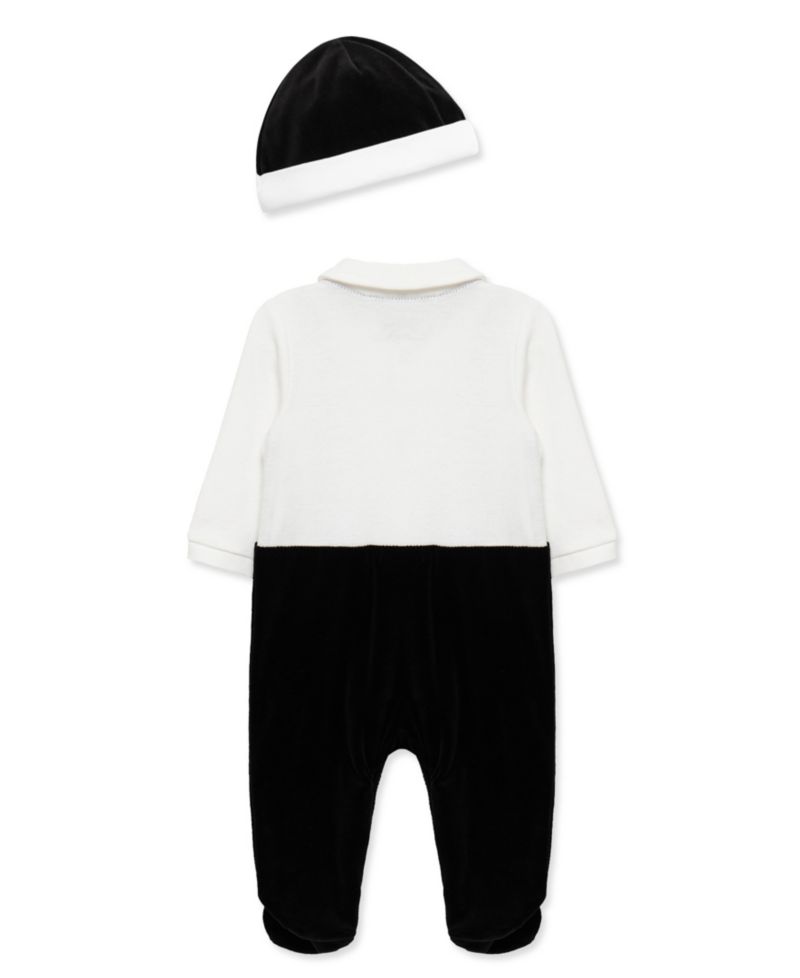 Baby Boys' Dressy Long-Sleeve Footed Coveralls and Hat, 2-Piece Set