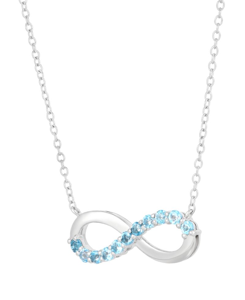 Swiss Blue Topaz (1/2 ct. t.w.) Infinity Pendant Necklace in Sterling Silver