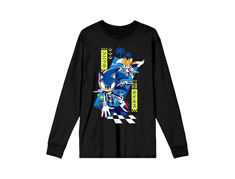 Men's Tails Black Long Sleeve Shirt-XXL