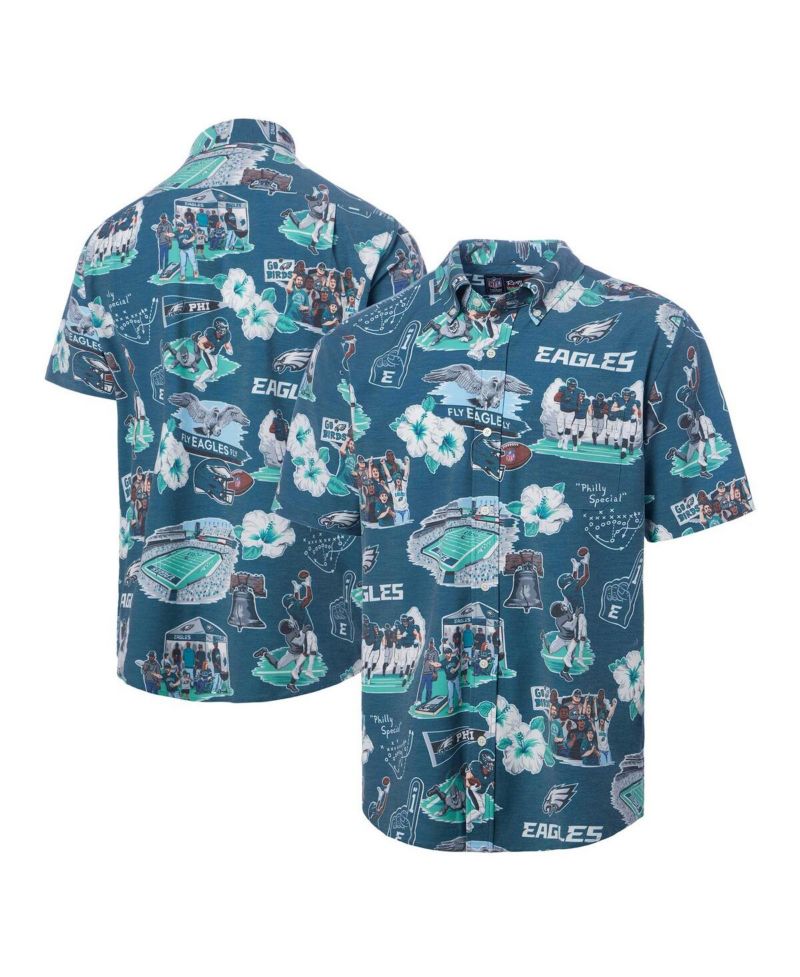 Men's Kelly Green Philadelphia Eagles Scenic Button-Down Shirt