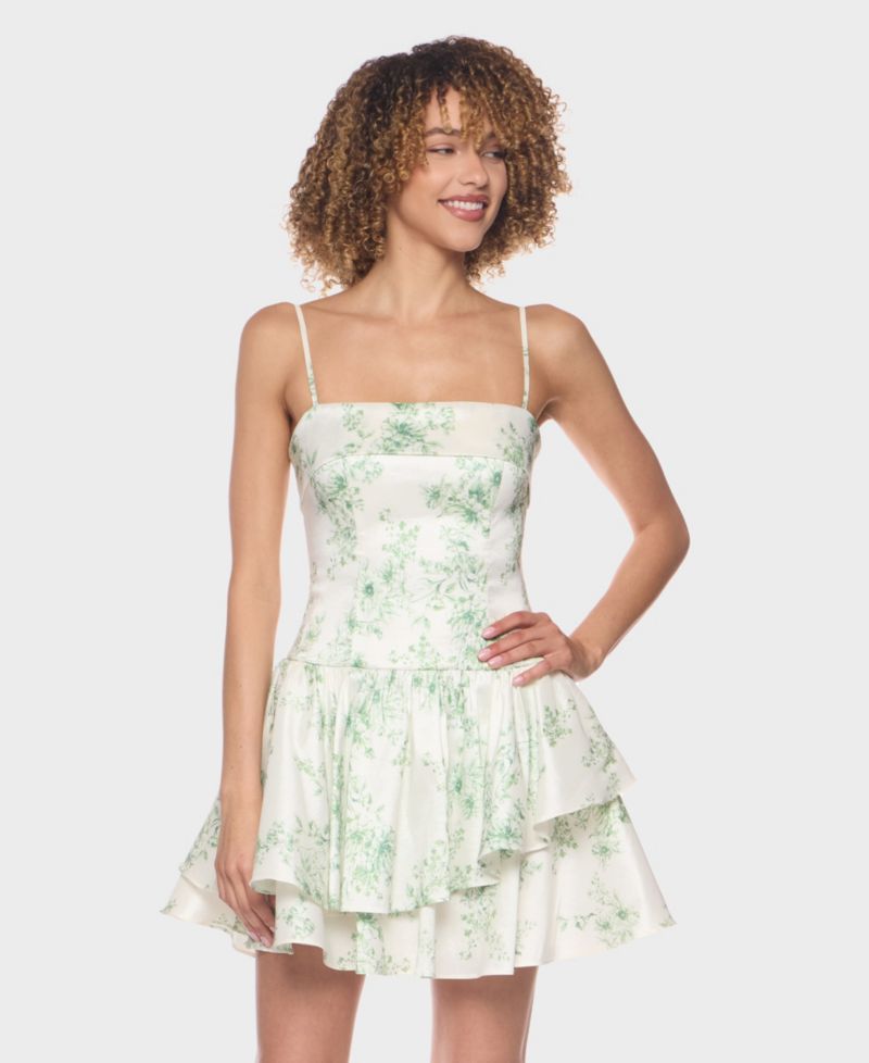 Juniors' Sleeveless Square Neck Mini Dress