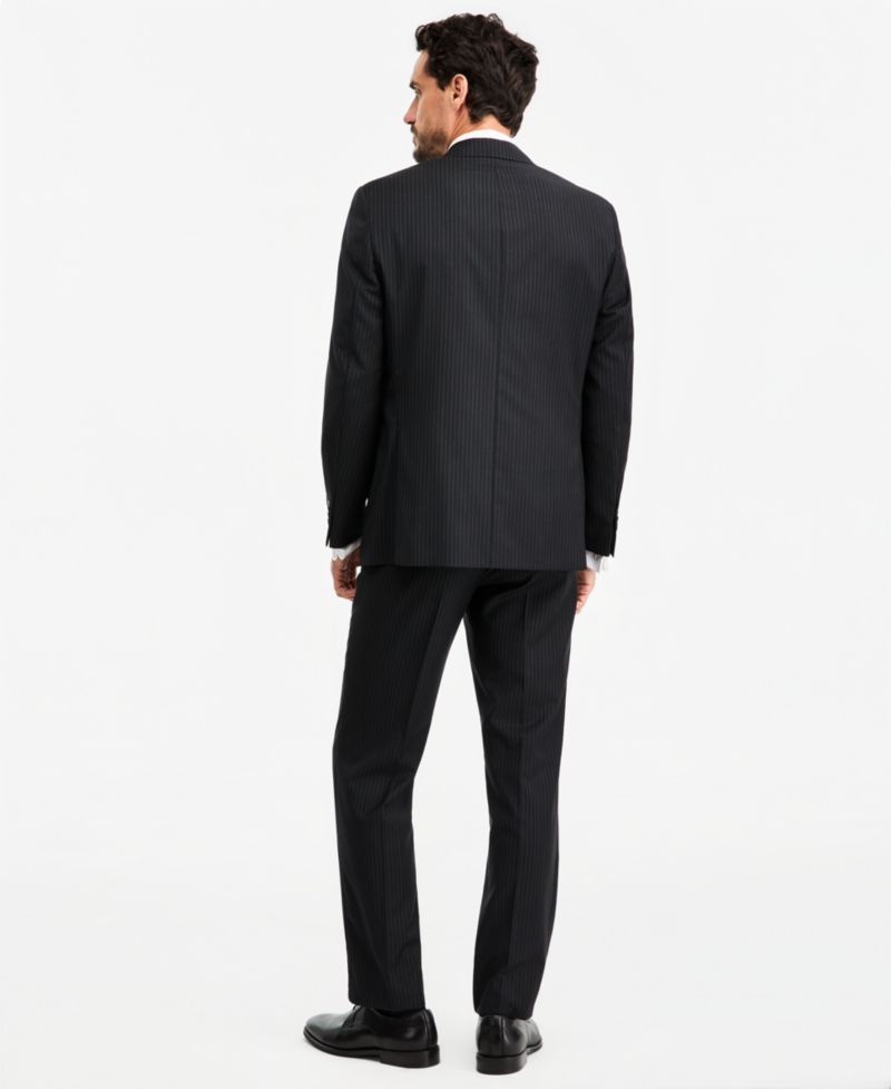 Men's Classic-Fit Pinstripe Wool-Blend Suit Separate Pants