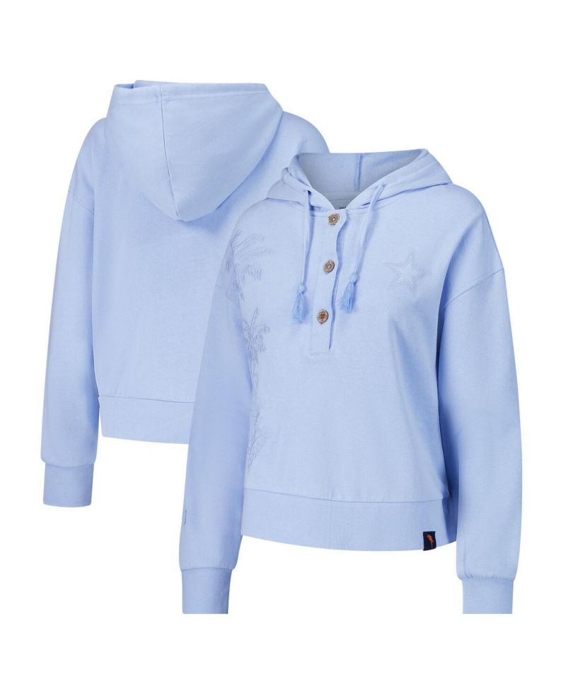 Women's Light Blue Dallas Cowboys Island Dream Solid Pullover Hoodie