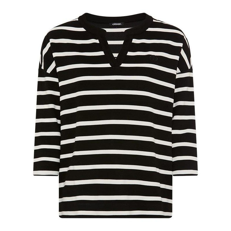 Women's Striped Rib Knit Jersey Top