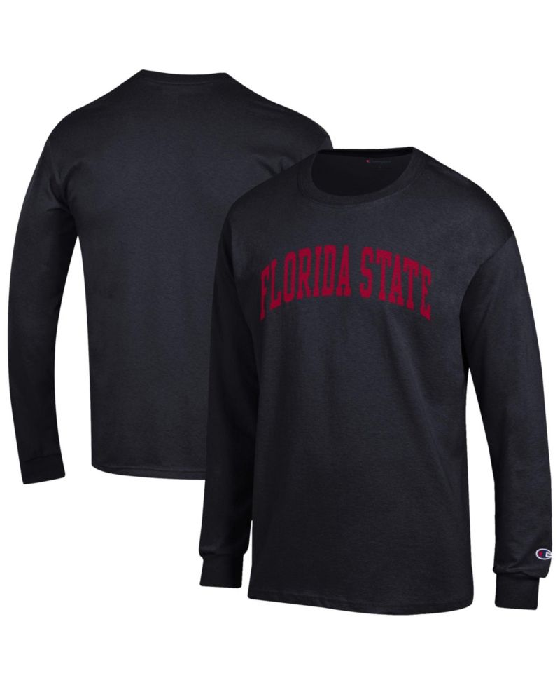 Men's Black Florida State Seminoles Basic Arch Long Sleeve T-Shirt