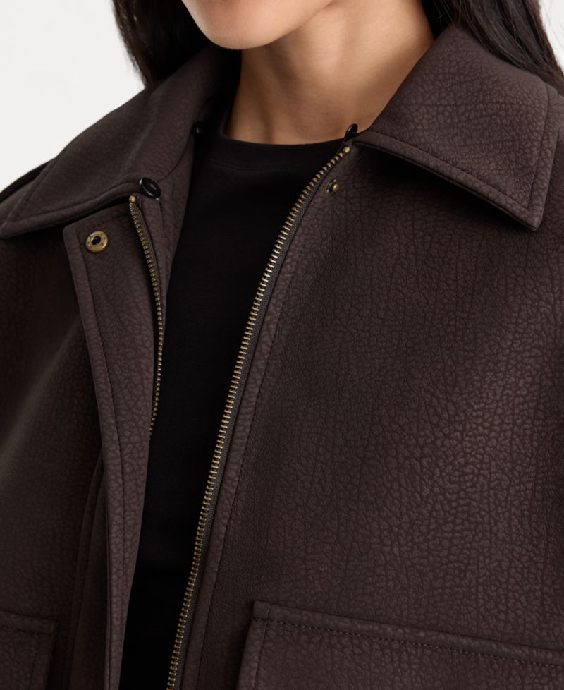 Women's Removable Faux Fur Collared Jacket