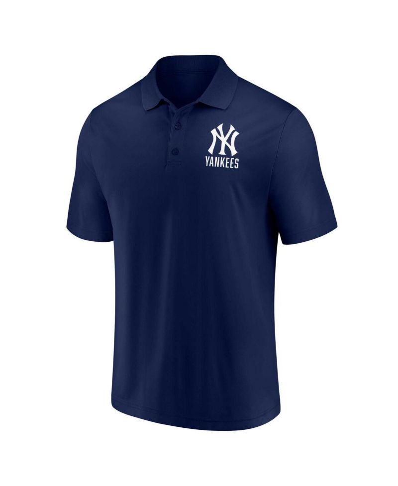 Men's Navy, White New York Yankees Two-Pack Logo Lockup Polo Shirt Set