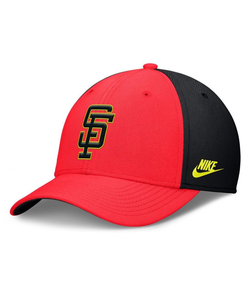 Men's Crimson/Black San Francisco Giants Neon 90s Rise Swoosh Flex Hat
