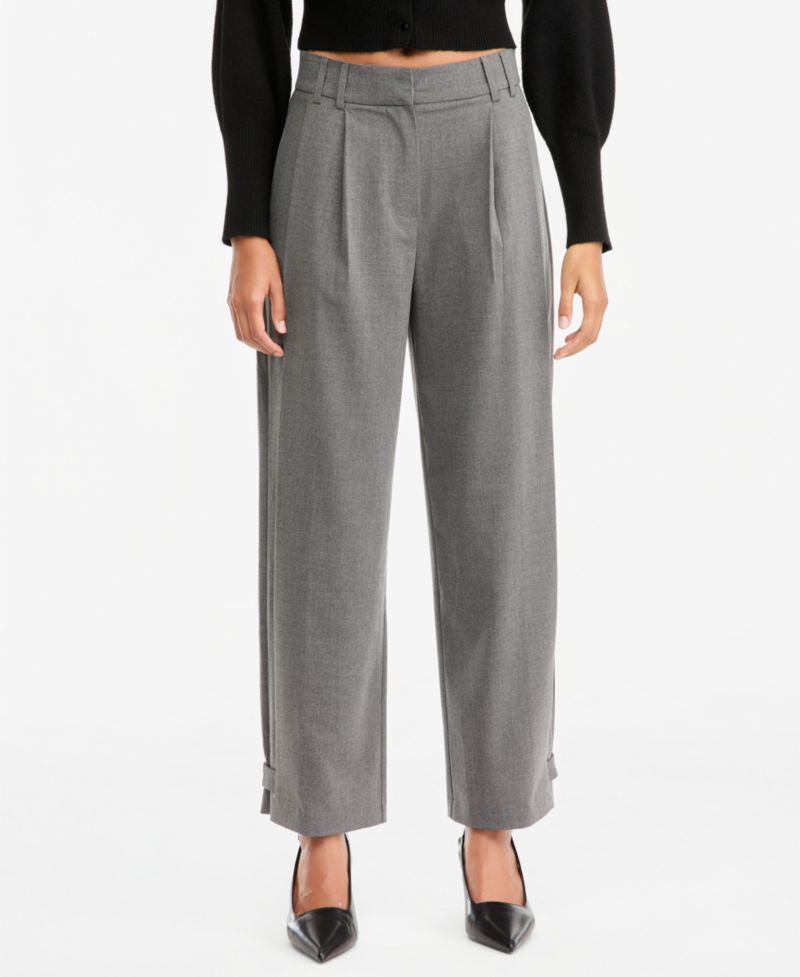 Women's Pleated Suiting High-Rise Wide-Leg Pants