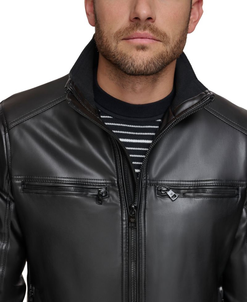 Men's Faux Leather Moto Jacket