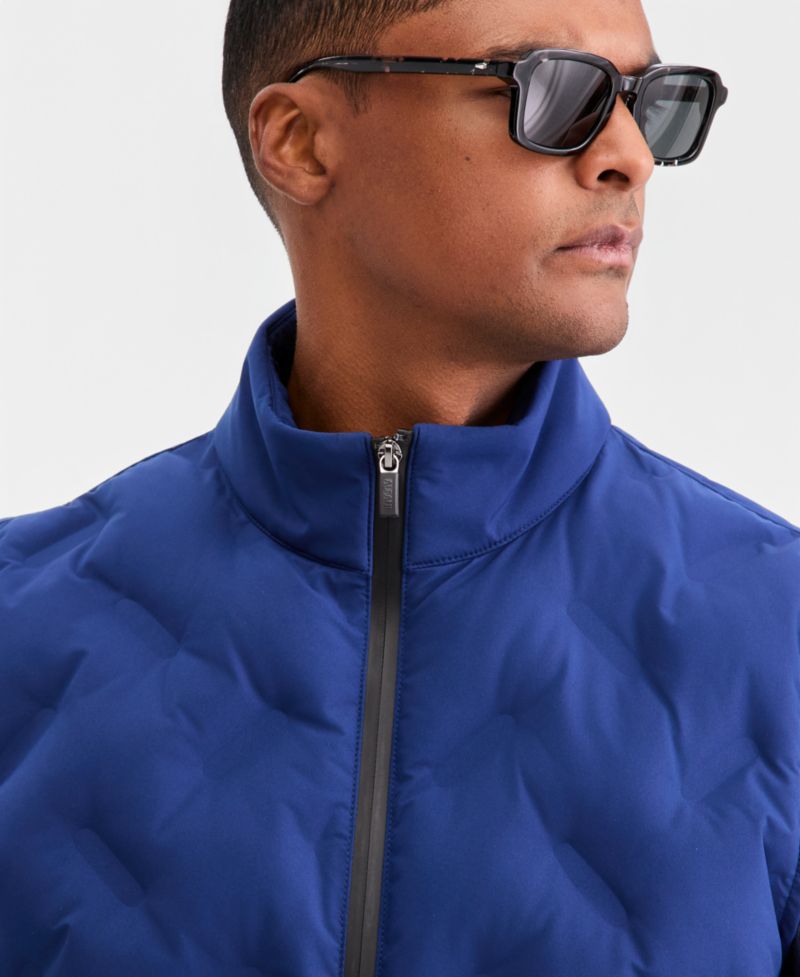 Men's Welded Alfatech Contrast-Trim Full-Zip Vest