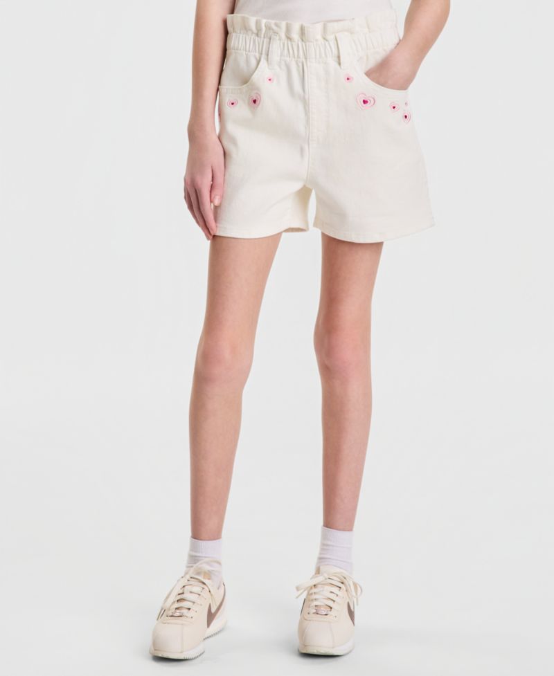 Girls' 5-20 Denim Paperbag Shorts