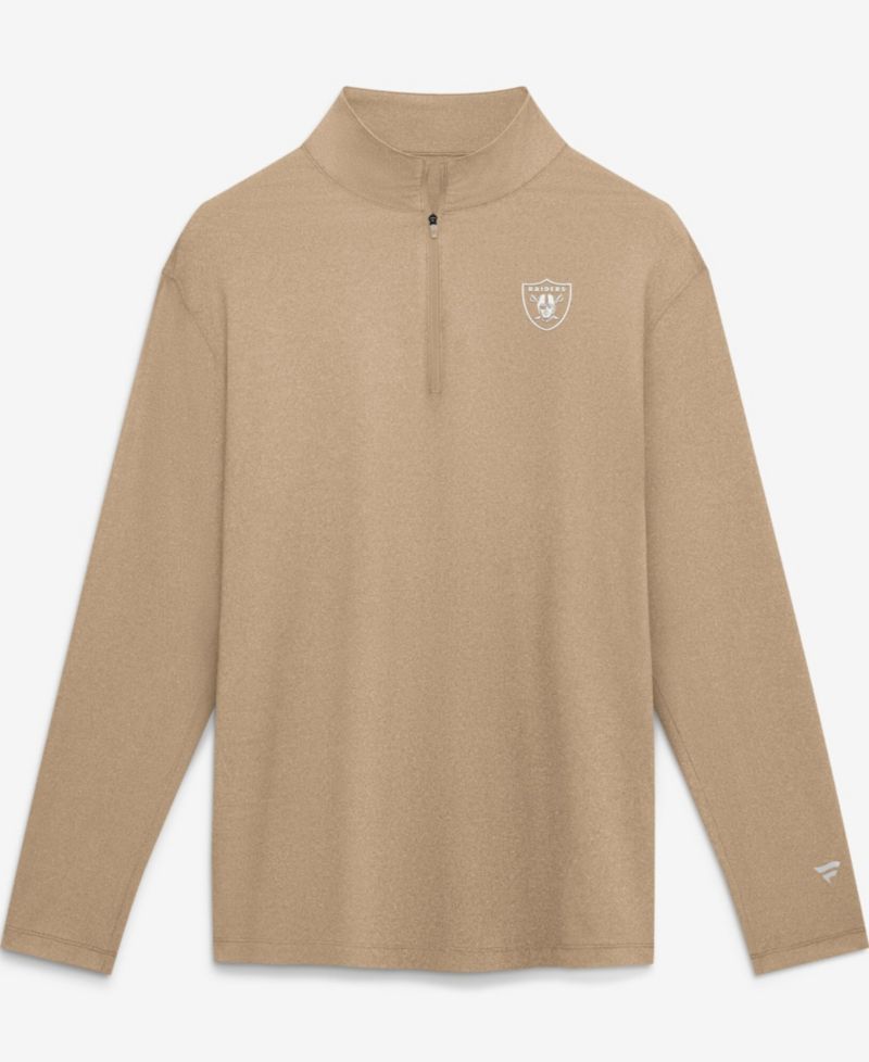 Men's Tan Las Vegas Raiders Clutch Quarter-Zip Pullover Sweatshirt