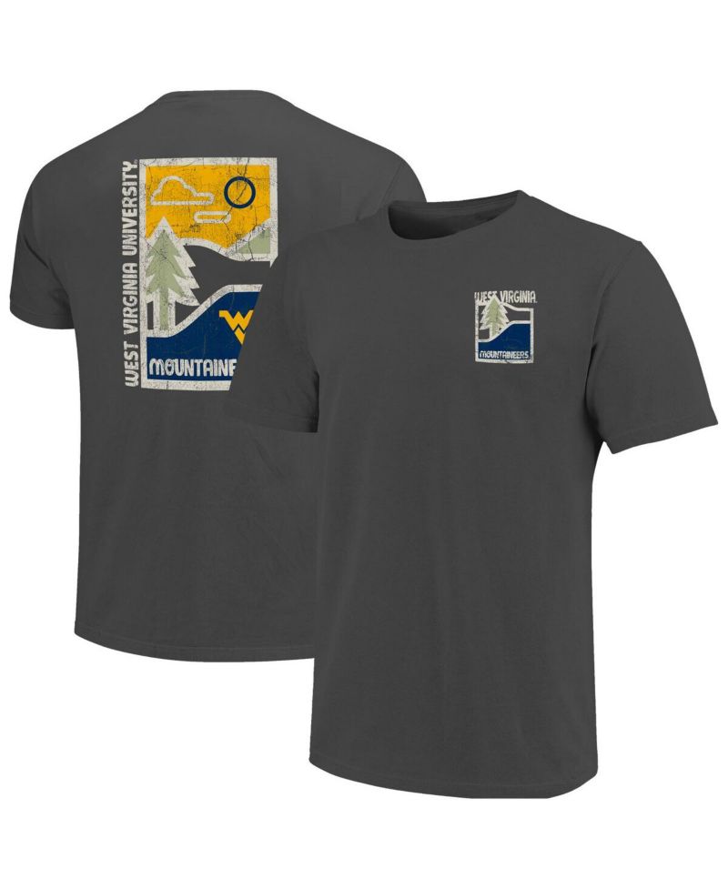 Men's Graphite West Virginia Mountaineers Comfort Colors Minimal Vista Distressed Graphics T-Shirt