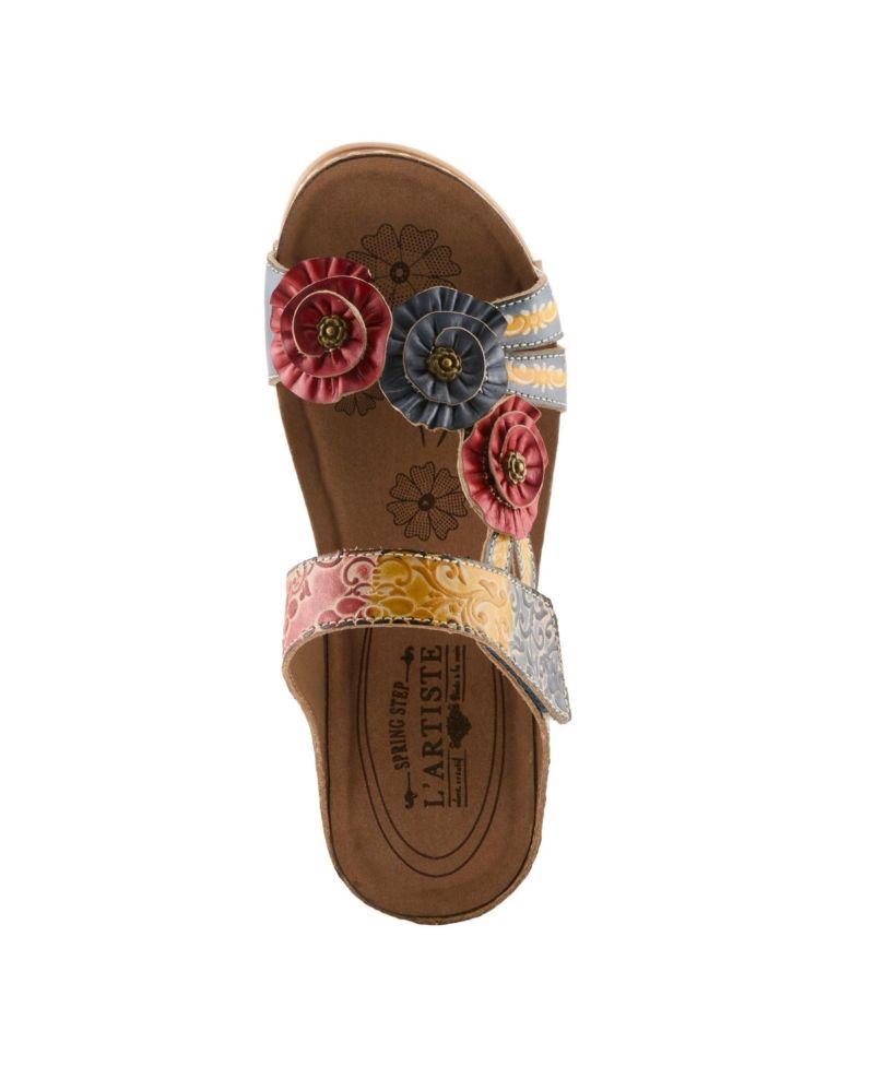 Women s Ohsosweet Floral Leather Wedge with Soft Cushioned Insole