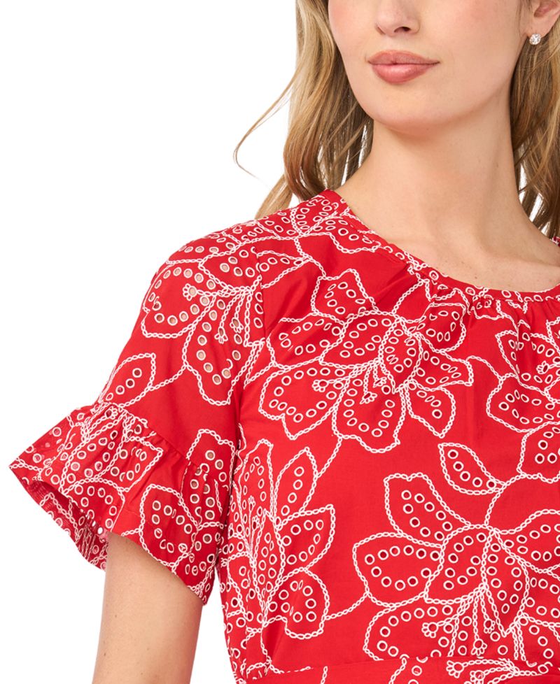 Women's Printed Relaxed Crewneck Mini Dress