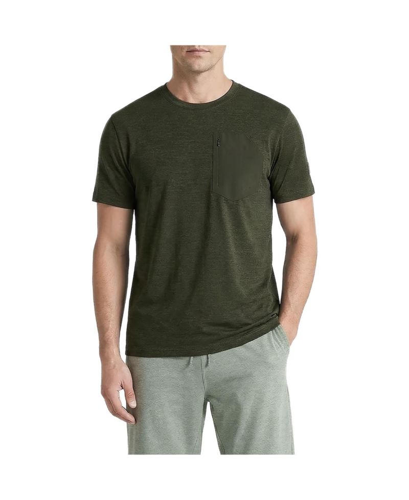 Men's Office-Leisure Collection Jersey Short Sleeve Tee with Zip Pocket