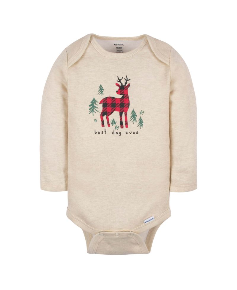 Baby Girls Deer Long Sleeve Onesies Bodysuits, 6-Pack