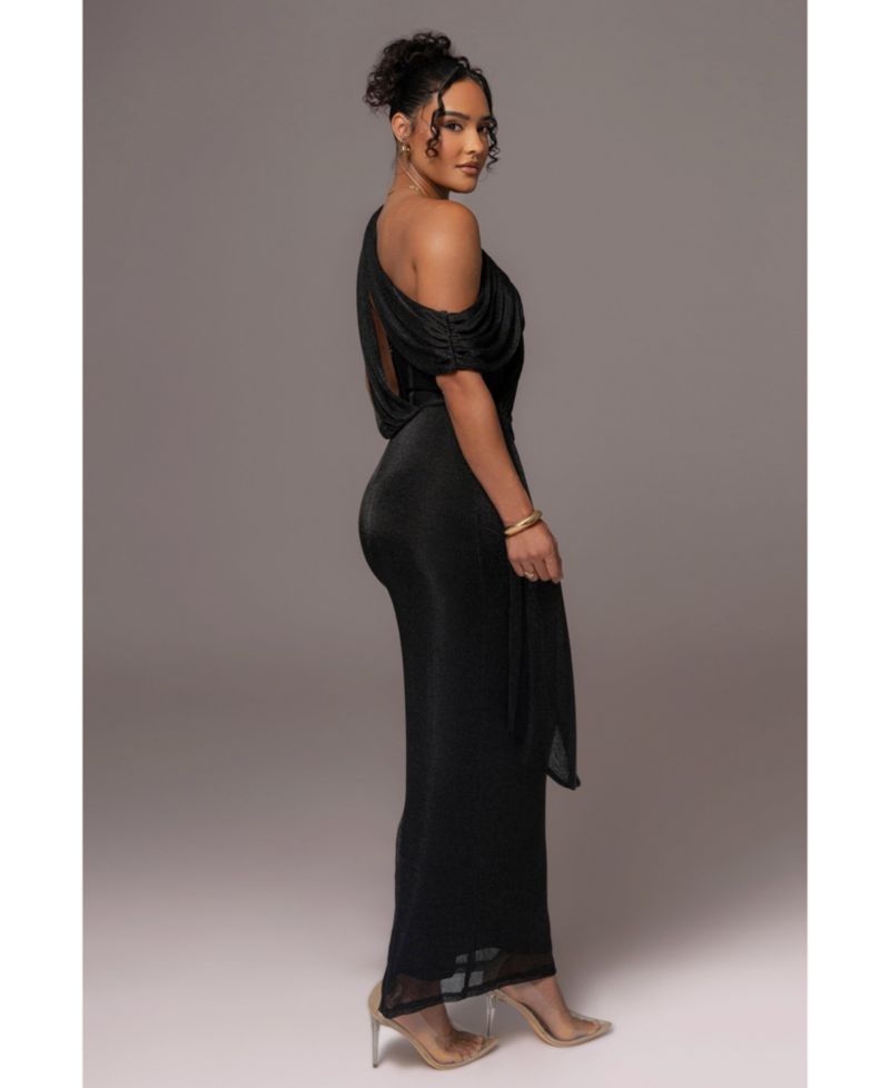 Women's Metallic Celestina Draped Maxi Dress