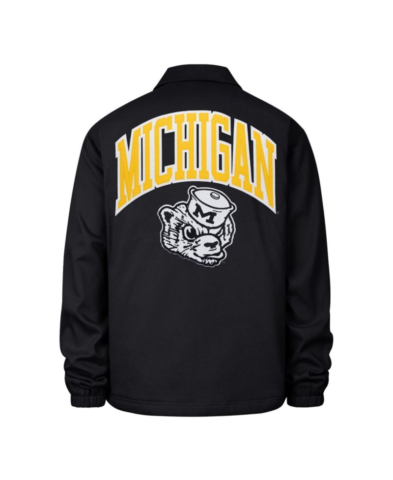Men's '47 Navy Michigan Wolverines Retread Full-Snap Coaches Jacket