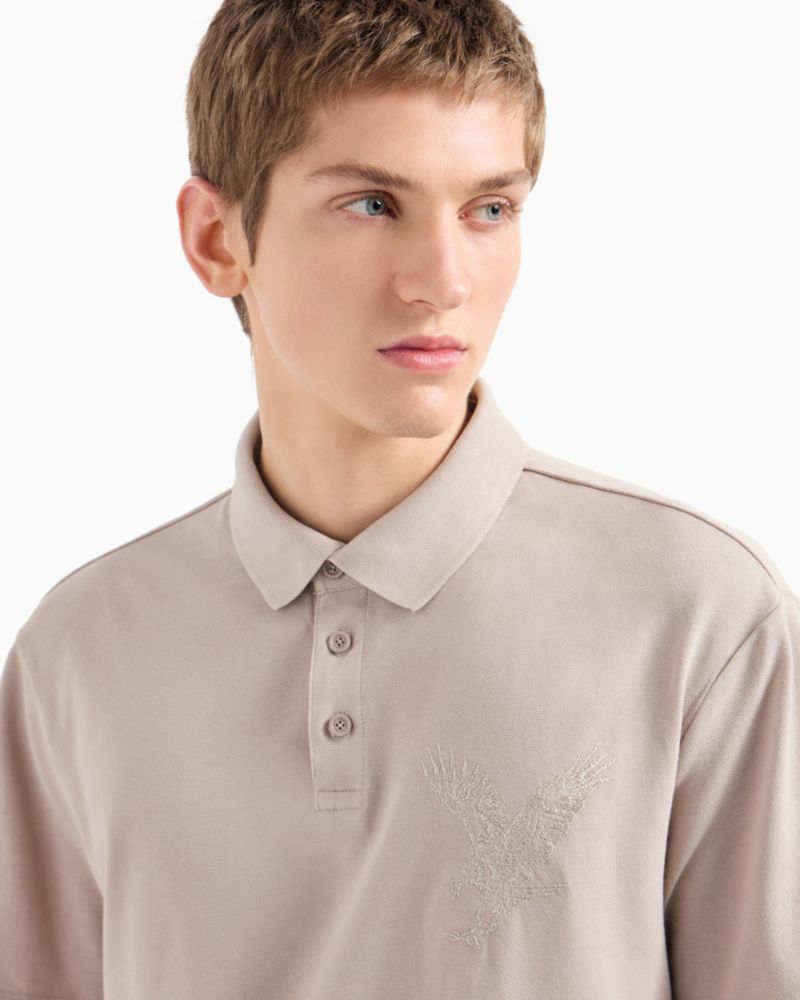 Men's Short Sleeve Eagle Graphic Polo Shirt