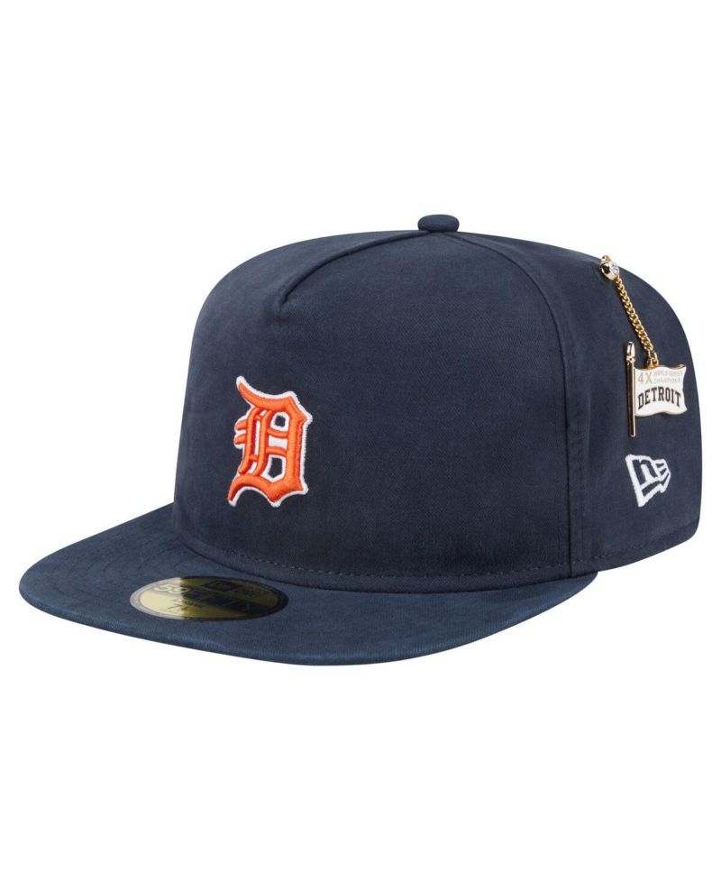 Men's Black Detroit Tigers Championship Side Flag A-Frame 59FIFTY Fitted Hat