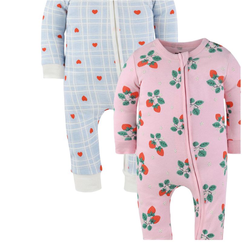 Baby Girls Strawberry Sweet Treats Cotton Footless Pajamas