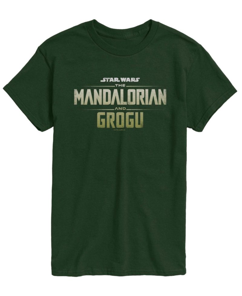 Men's The Mandalorian & Grogu Logo Vintage Faded Graphic T-Shirt