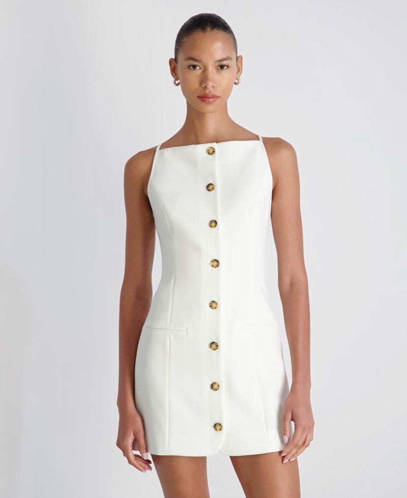 Women's Sleeveless Button-Down Mini Dress