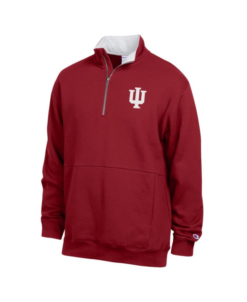 Men's Crimson Indiana Hoosiers Fleece Quarter-Zip Pullover