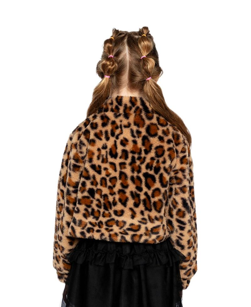 Kids & Baby Little and Big Girl 6-14 Faux Fur Jacket Leopard Print