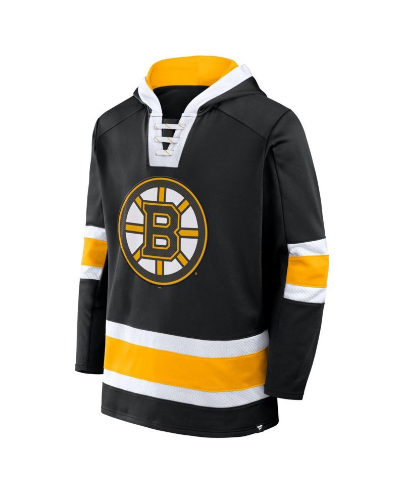 Men's Black Boston Bruins Inside Line Fleece Pullover Hoodie