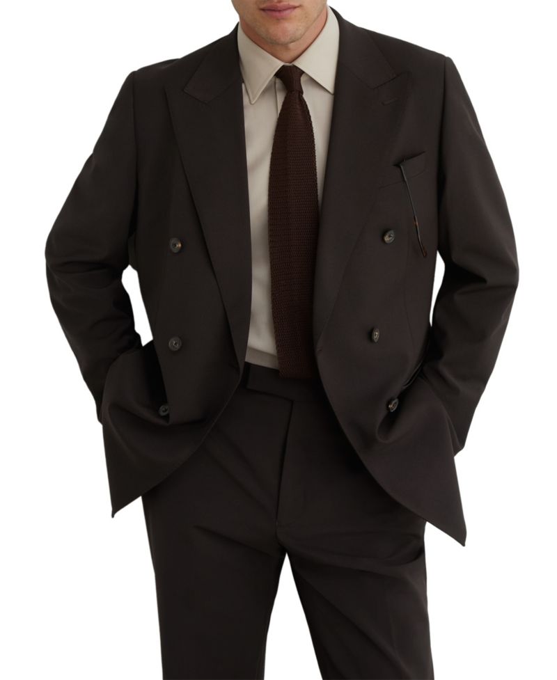 Men's Dream Wool-Blend Double-Breasted Tailored-Fit Blazer