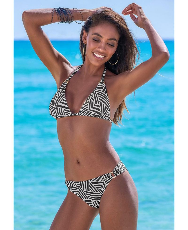 Women's Geometric Print Classic Bikini Low-Rise Swim Bottom