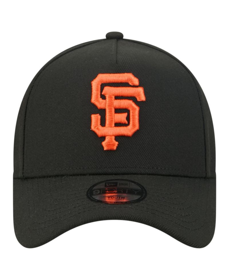 Big Boys and Girls Black San Francisco Giants Cooperstown Logo 9FORTY A-Frame Adjustable Hat
