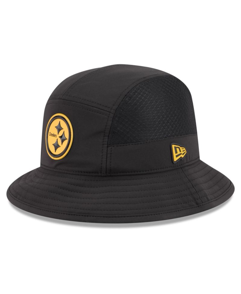 Men's Black Pittsburgh Steelers 2026 Sideline Bucket Hat