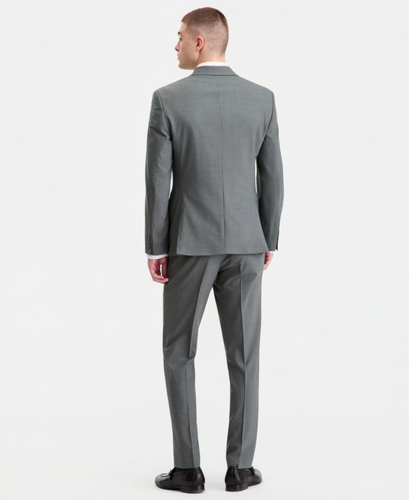 Men's Slim-Fit Sharkskin Suit Vest