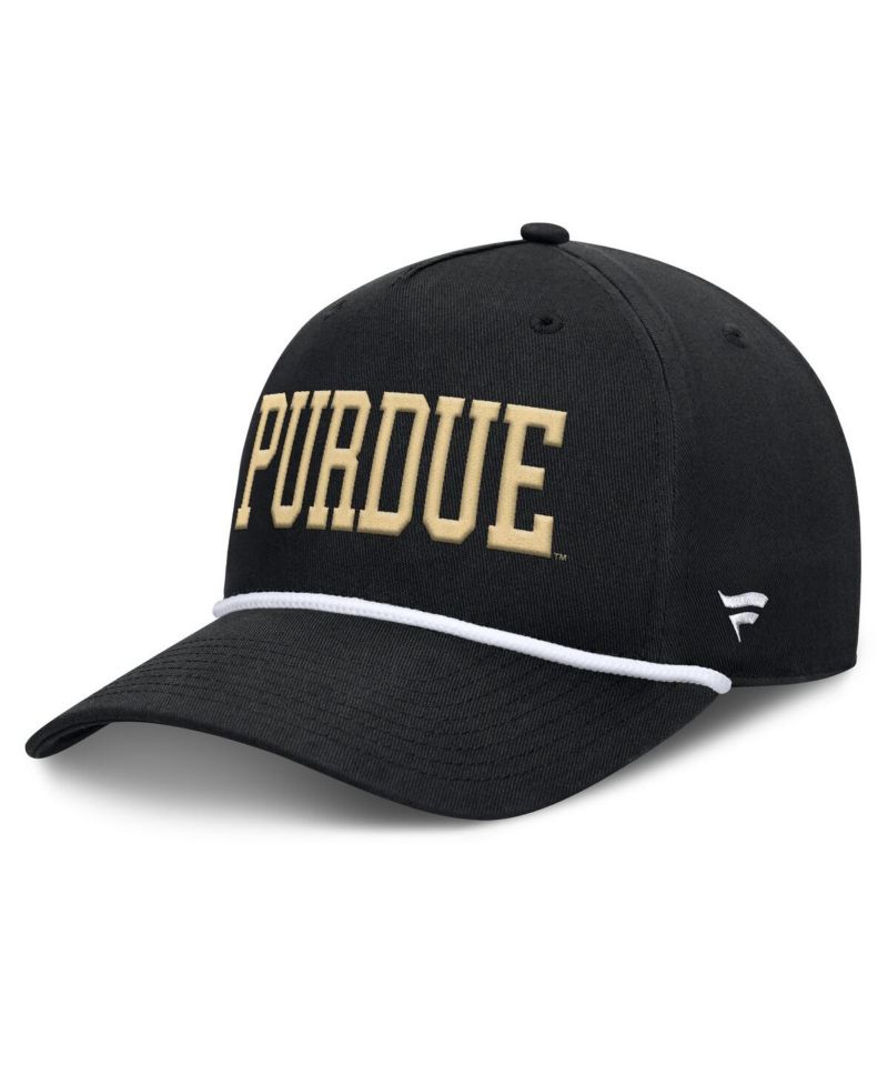 Men's Black Purdue Boilermakers Foul Ball Rope Adjustable Hat
