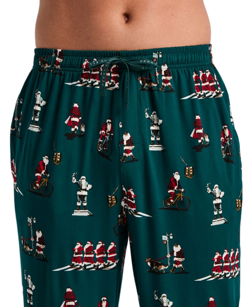 Men's Deluxe Touch City Santa's Holiday Drawstring-Waist Sleep Pants