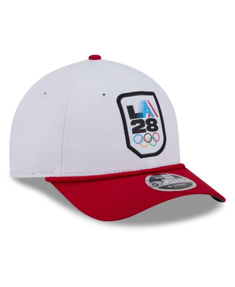 Men's White/Red LA28 Rope M-Crown 9FORTY Adjustable Hat