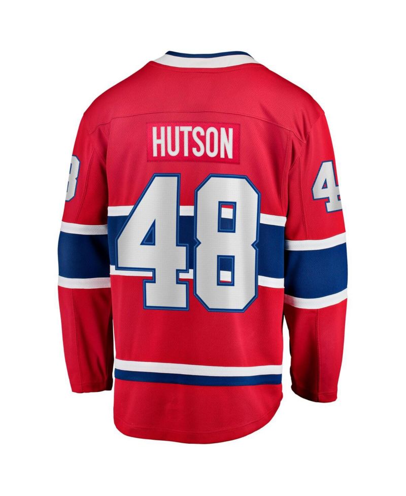 Men's Lane Hutson Red Montreal Canadiens Home Breakaway Jersey