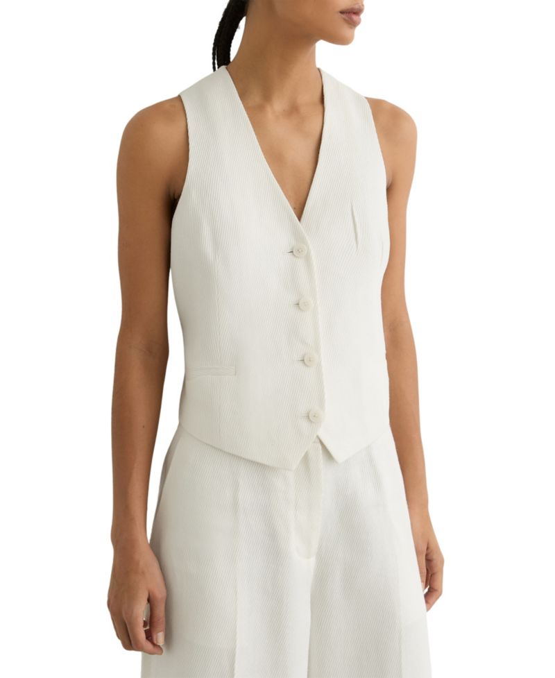 Women's Linen-Blend Tailored Waistcoat