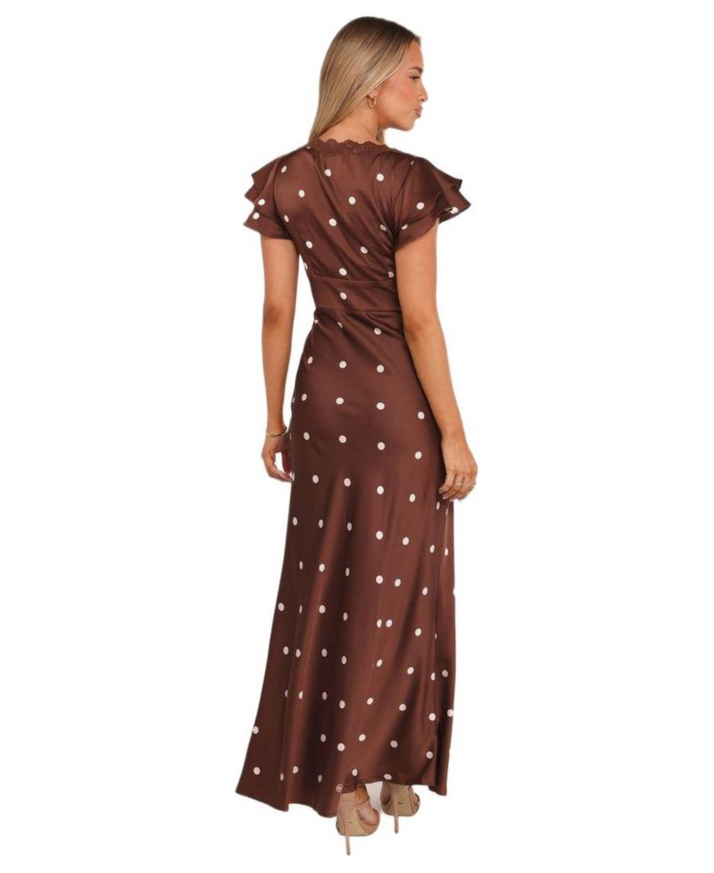 Women's Brown Polka Dot Arella Maxi Dress